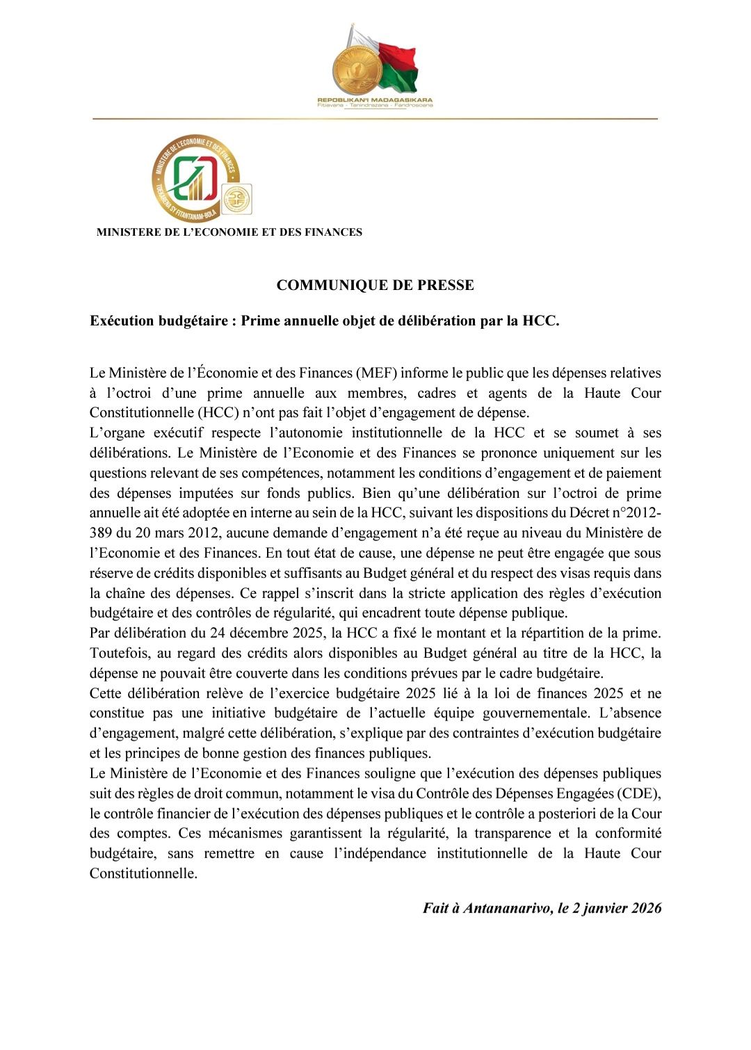 FAMPITAM-BAOVAO AVY AMIN’NY MINISITERAN’NY TOE-KARENA SY NY FITANTANAM-BOLA.