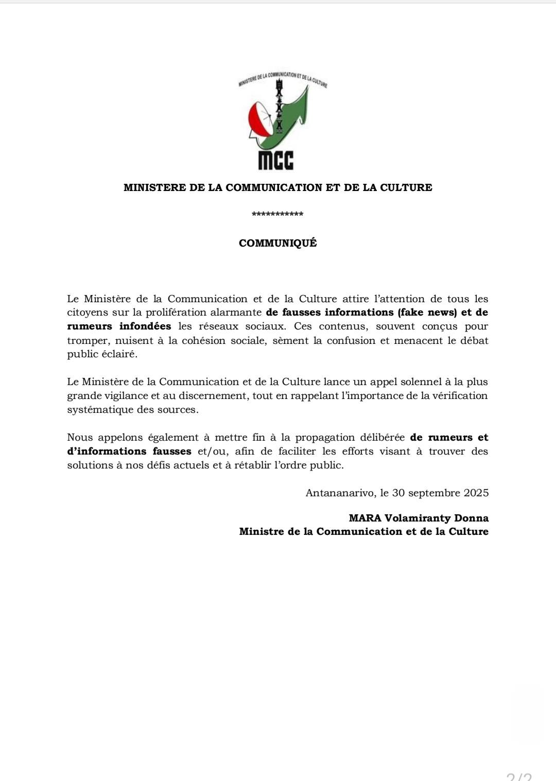 TANDREMO FA MIPARITAKA NY TSAHO, VAOVAO DISO NA INIANA DISOINA