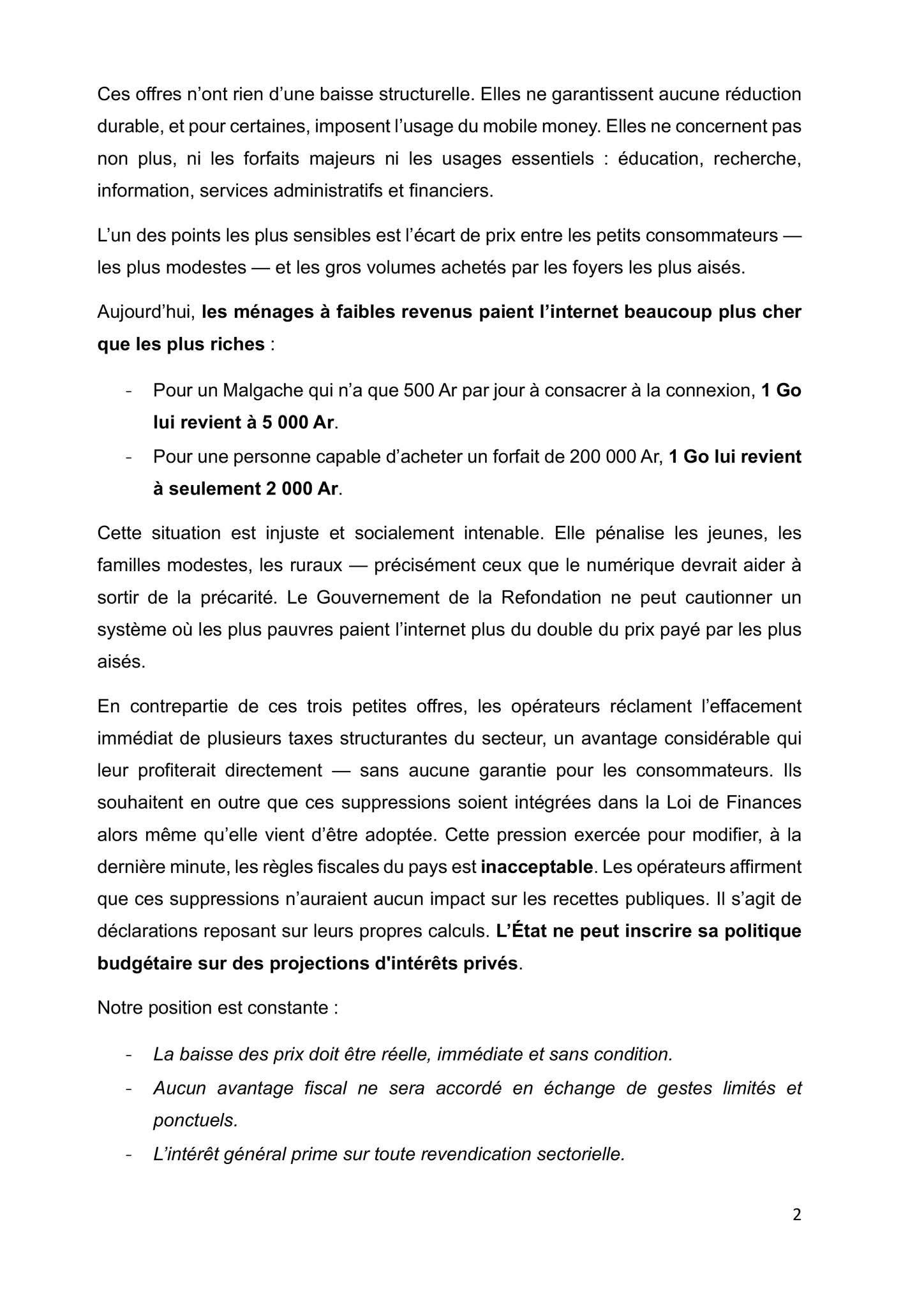 ANTANANARIVO 26 NOVEMBRE 2025 - COMMUNIQUE DE PRESSE CONJOINT