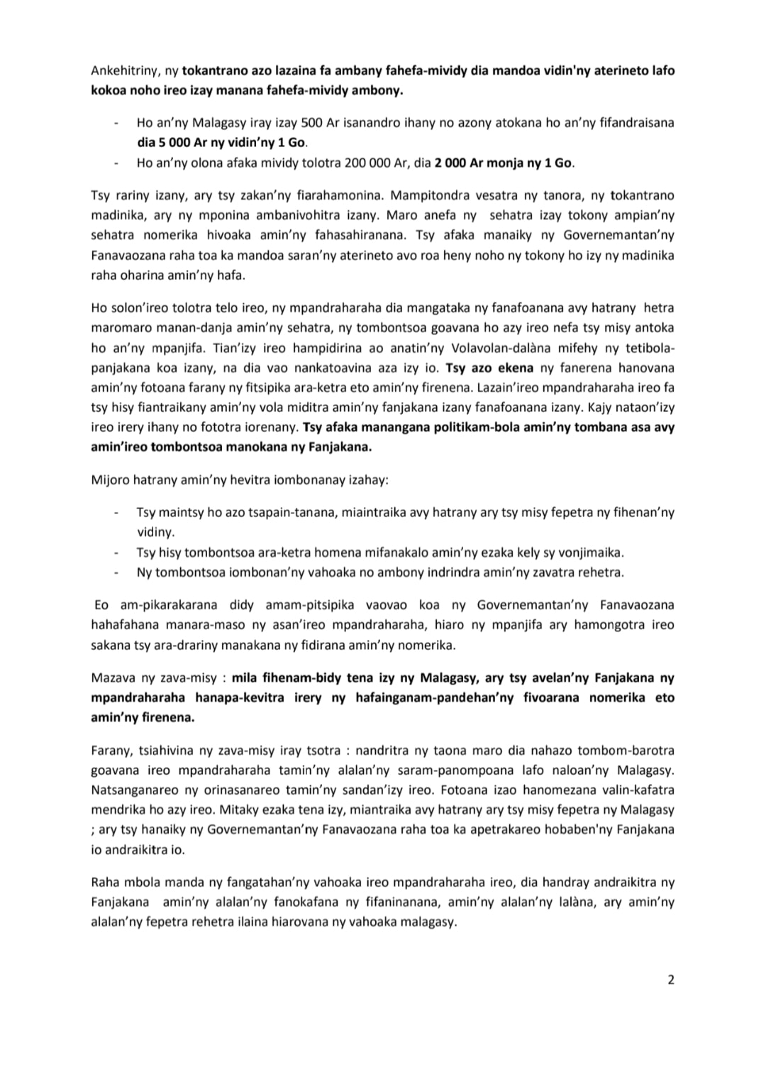 FAMPITAM-BAOVAO IOMBONANA MAHAKASIKA NY SARAN' NY ATERINETO