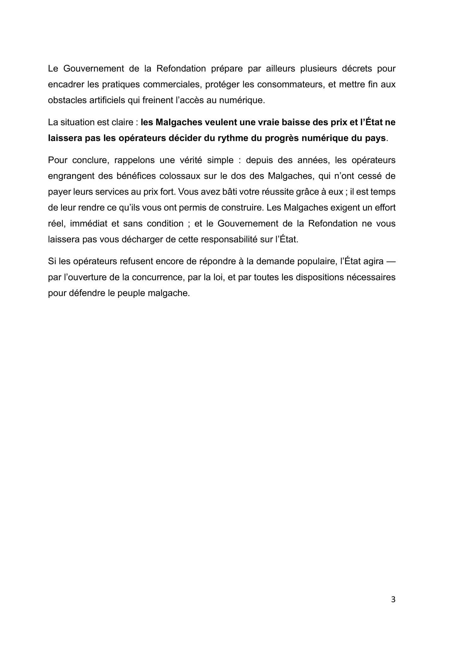 ANTANANARIVO 26 NOVEMBRE 2025 - COMMUNIQUE DE PRESSE CONJOINT