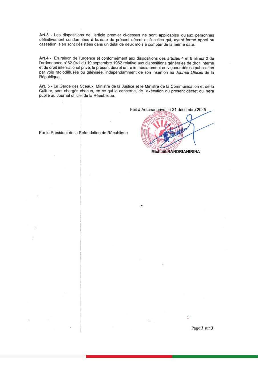 FAMOTSORAN-KELOKA NY 31 Desambra 2025.