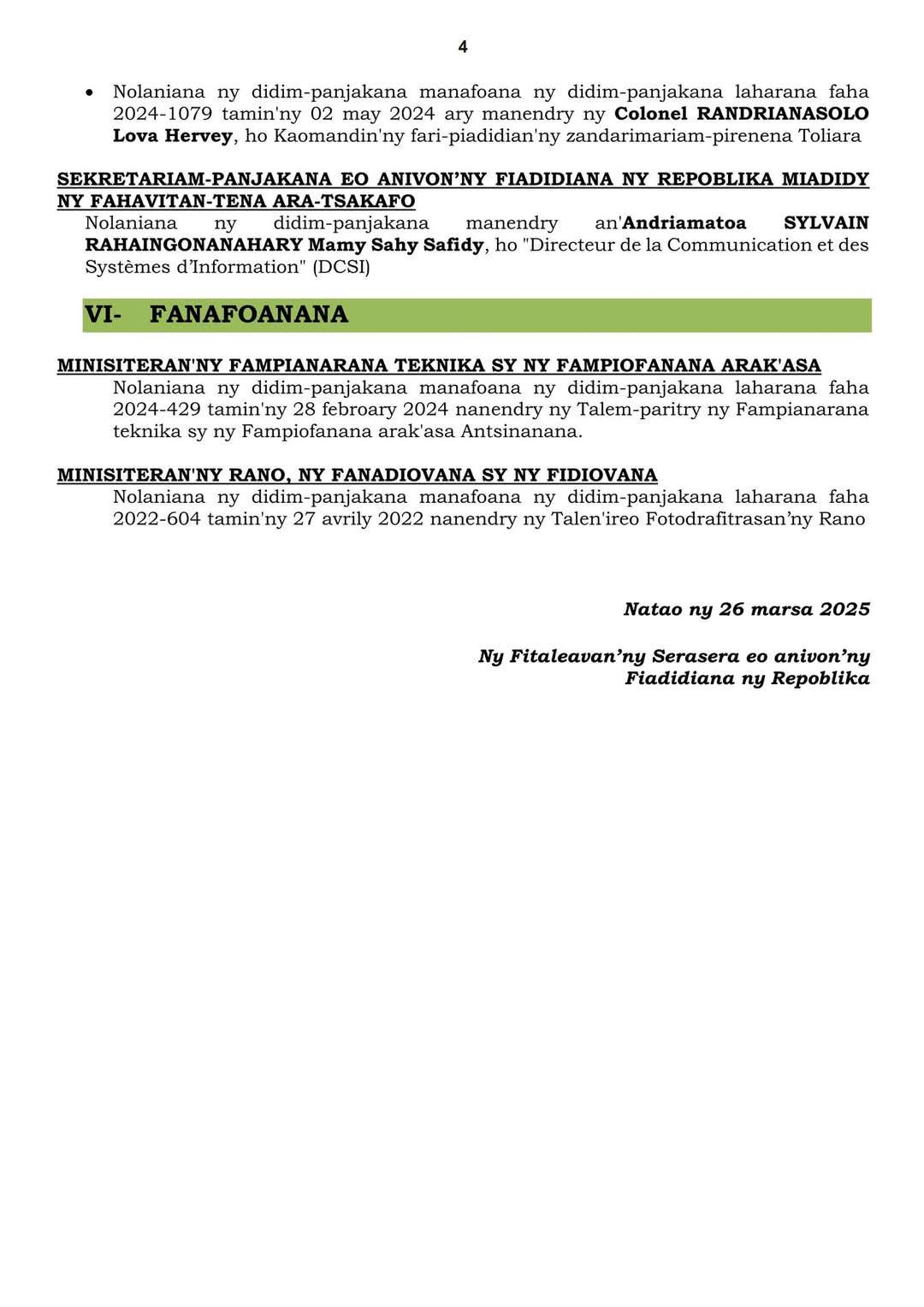 ALAROBIA 26 MARTSA 2025