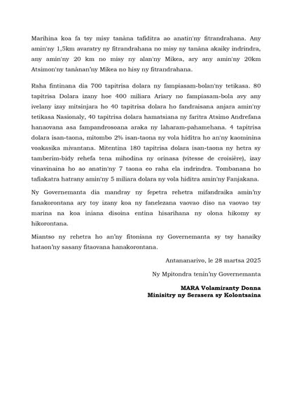 FANAMBARAN'NY MPITONDRA TENIN'NY GOVERNEMANTA MOMBA NY TETIK'ASA BASE TOLIARA.