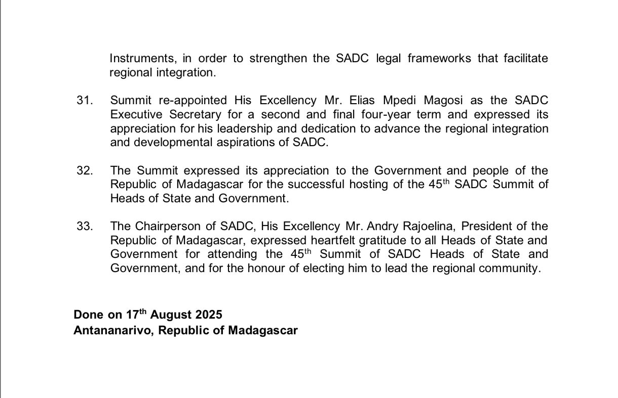 𝐂𝐎𝐌𝐌𝐔𝐍𝐈𝐐𝐔𝐄́ 𝐎𝐅 𝐓𝐇𝐄 𝟒𝟓𝐓𝐇 𝐎𝐑𝐃𝐈𝐍𝐀𝐑𝐘 𝐒𝐔𝐌𝐌𝐈𝐓 𝐎𝐅 𝐒𝐀𝐃𝐂 𝐇𝐄𝐀𝐃𝐒 𝐎𝐅 𝐒𝐓𝐀𝐓𝐄 𝐀𝐍𝐃 𝐆𝐎𝐕𝐄𝐑𝐍𝐌𝐄𝐍𝐓 𝟏𝟕𝐭𝐡 𝐀𝐔𝐆𝐔𝐒𝐓 𝟐𝟎𝟐𝟓